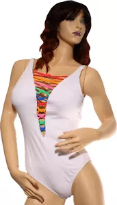 Bleu By Rod Beattie Women's Core-Lace-Down One Piece Swimsuit White Multi - Picture 1 of 2