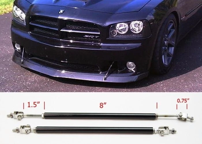 Black 8" Adjustable Rod Support for VW Porsche Bumper Lip Diffuser Spoiler - Image 1 of 1