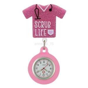 Cute Nurse Pocket Watches PVC Doctor Badge Reel New Retractile Watch Brooch AU - Picture 1 of 27