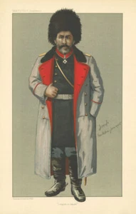 VANITY FAIR SPIONAGE CARTOON General Kuropatkin "Ich bedauere zu melden" Russland. jmp 1905 - Bild 1 von 2