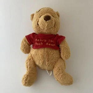 Disney Baby Babys 1st Pooh Bear Plush 12” Chime Rattle Stuffed Teddy Baby Shower - Picture 1 of 8