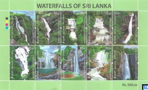 Sri Lanka Stamps 2024, Waterfalls, MS - Picture 1 of 1