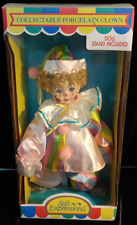 Soft Expressions Collectible Porcelain Clown Doll w/ Stand