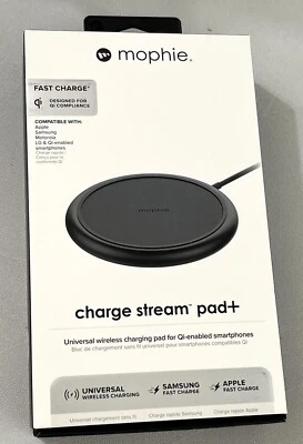 Mophie Charge Stream Pad+ Universal Wireless Phone Charger Samsung iPhone - Image 1 of 4