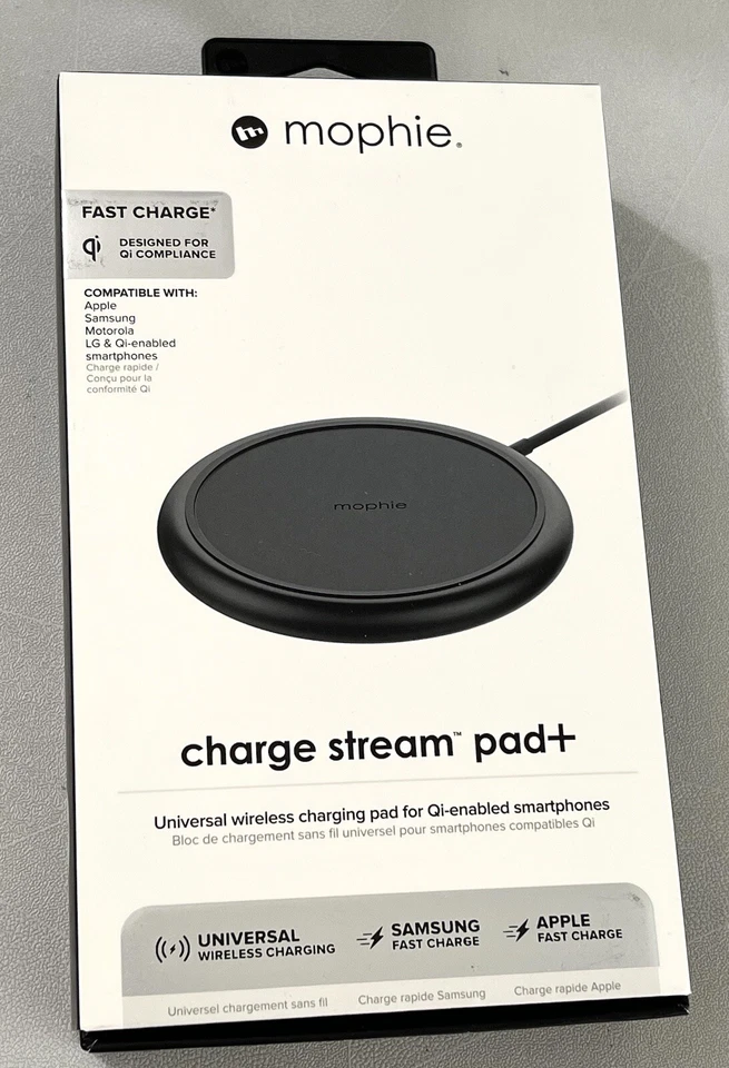 mophie Charge Stream Pad Black 10w Apple Samsung Fast