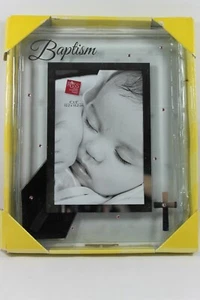 Russ Small Blessings Baptism Photo Picture Frame Pink Accents 4"x 6" - Picture 1 of 6