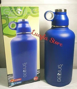 Brentwood GeoJug 64 fl oz Stainless Steel Vacuum Insulated Water Bottle BLUE 24h - Picture 1 of 12