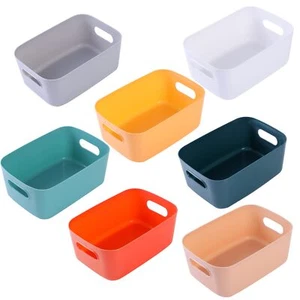 Plastic Storage Bins Multiple Colour Organisation Storage Baskets For Kitchen Cu - Picture 1 of 7