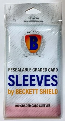 BECKETT SHIELD - RESEALABLE GRADED CARD SLEEVES - Ultra Clear - Pro Pack of 100