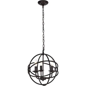 Dark Brown Globe Dining Room 3 Light Ceiling Lighting Kitchen Island Chandelier - Picture 1 of 7