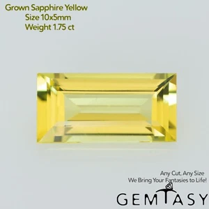 Cut stone - Sapphire Yellow Czochralski (Pulled) lab grown, 10x5mm 1.75ct - Picture 1 of 3