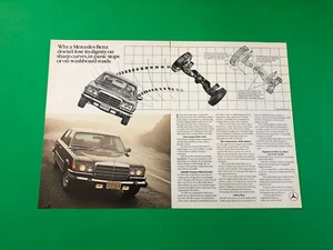 1977 MERCEDES BENZ 450 SEL ORIGINAL VINTAGE PRINT AD ADVERTISEMENT 2 PAGE - Picture 1 of 1