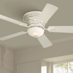 52" Ancestry Shabby Chic Hugger Indoor Ceiling Fan with LED Light Remote White - Picture 1 of 8