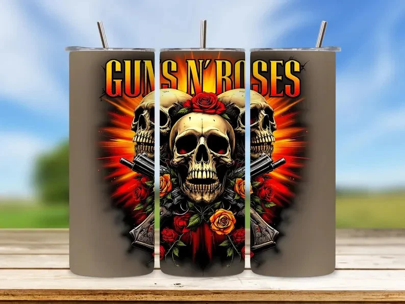*NEW* Guns N Roses 20 oz Stainless Steel Tumbler with Lid and Straw - Image 1 of 1