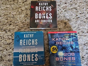 Kathy Reichs Audio CD Books:  Bones Are Forever. 206 Bones, Flash and Bones - Picture 1 of 3