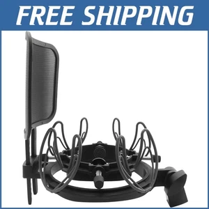 Microphone Shock Mount with Pop Filter - Anti-Vibration Stand for Clear Audio - Picture 1 of 8