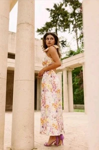 Zimmermann Sz 2 AU 12 US 8 Floral Harmony Tie Shoulder Kaleidoscope Garden Dress - Picture 1 of 12