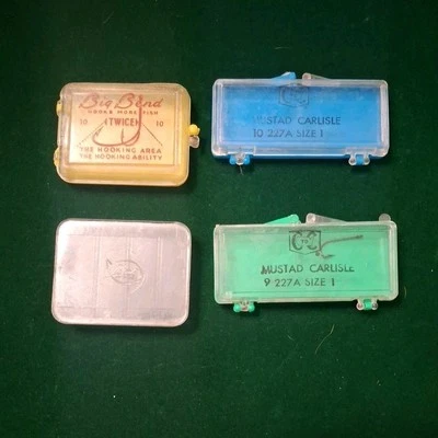 Vintage Ideal, Coast To Coast,  Big Ben, Plastic Hook Sinker Tins (4) - Image 1 of 4