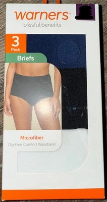 Warners ~ Womens Brief Underwear Panties Polyester Blend 3-Pair (C) ~ S (4/6) - Image 1 of 4