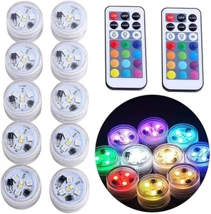 Mini Luces LED Sumergibles con Control Remoto, Pequeñas 10 Piezas (Multicolor), Multicolor - Imagen 1 de 9