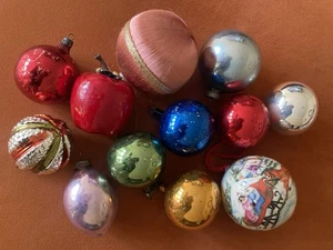 ENTZÜCKENDE VINTAGE WEIHNACHTSKUGELN X 12 TEILS GLAS TRUE VINTAGE - Bild 1 von 7