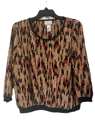 Alfred Dunner Womens Blouse, Size Petite L, Art to Wear, Mosaic pattern   - Image 1 of 4