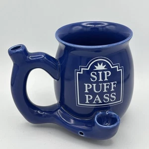 Fashion Craft Sip Puff Pass Blue Novelty Mug with White Letters. New. - Picture 1 of 2