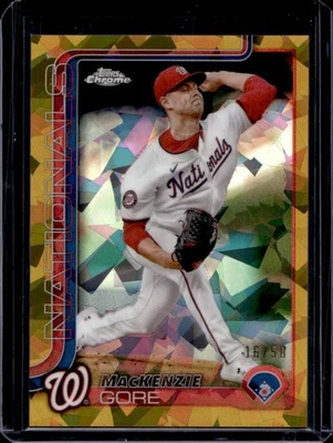 2025 Topps Chrome Sapphire MacKenzie Gore Gold Refractor #16/50 Nationals - Image 1 of 2