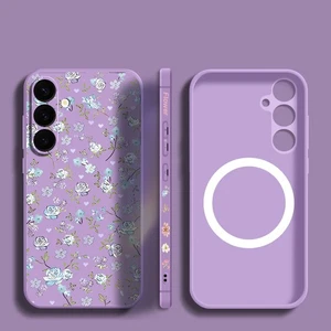 Flower Magnetic Magsafe Case For Samsung Galaxy S25 Ultra S24 FE S23 S22 Cover - Picture 1 of 15