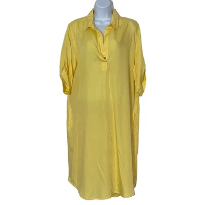 Grace Elements 衬衫女式 XL 码黄色长袖领上衣 — 第 1/4 张图片