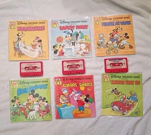 Disney Discovery Serie Tonband Mitlesen Kinderbücher Konvolut 6 Bücher 3 Kassetten - Bild 1 von 12