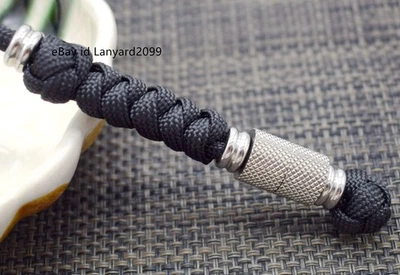 Hand weave Paracord Knife Lanyard Steel Beads Bead - Image 1 of 4