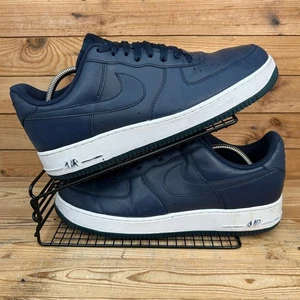 Nike Trainers Mens Size UK 12 Air Force 1 Low 07 Blue Obsidian Leather Shoes AF1 - Picture 1 of 13