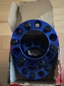 Forged aluminum wheel spacers Blue - Picture 1 of 4