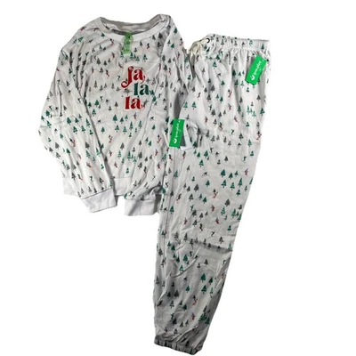 Honeydew Star Seeker 圣诞休息室套装 PJ 白色滑雪板 中号 msrp $59 Fa La — 第 1/4 张图片