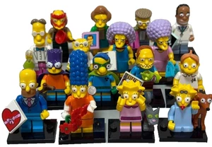 LEGO Minifigure Lot Simpsons Set Bartman Grandpa Milhouse Lisa Maggie Hibbert - Picture 1 of 12