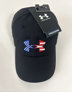 Under Armour Men's Freedom Black Baseball Hat USA Flag Adjustable Cap NWT - Picture 1 of 9