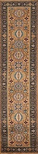 Geometric Heriz Serapi Narrow/ Long Runner 2' 7" x 12' 2" Handmade Orange Rug - Picture 1 of 12