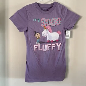 NWT Despicable Me It's Sooo Fluffy Purple Shirt Girls Size Medium 7/8 - Picture 1 of 5