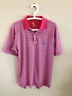 Fairway And Greene F&g Tech | Pink Blue Golf Stripe Polo Shirt | Sz M