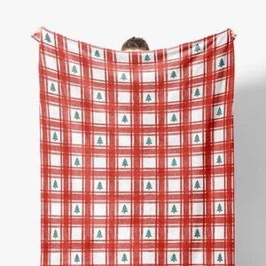 Christmas Throw Blanket Red and White Plaid Christmas Tree Blanket for Couch ... - Picture 1 of 6