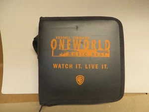 CD VINTAGE STORAGE ZIPPERED LEATHERETTE RUSSEL SIMMONS' ONE WORLD MUSIC BEAT - Picture 1 of 4