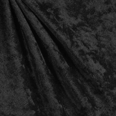 BLACK  CRUSHED  PANNE VELVET KNIT FABRIC 2 WAY STRETCH  48X59 INCHES  1.3 YARDS - Image 1 of 2