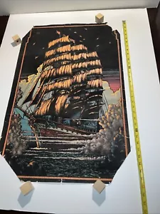 vintage 1970s black light poster Pirate Ghost Ship 32” X 21” thoroughly enjoyed - Picture 1 of 24
