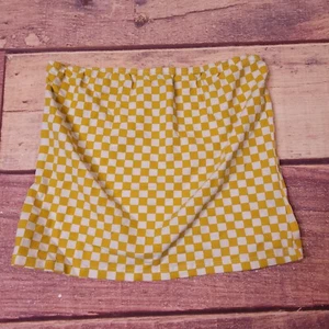 Riot Queen Tube Top Checkered Yellow Size XL - Picture 1 of 10