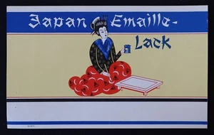 Etikett JAPAN EMAILLE-LACK Lack Emaille Japan old label - Bild 1 von 1