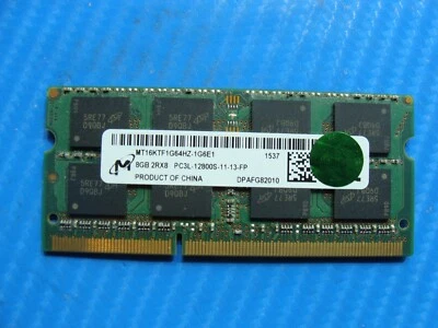 Dell E7250 So-Dimm Micron 8GB 2Rx8 Memory RAM PC3L-12800S MT16KTF1G64HZ-1G6E1 - Image 1 of 2