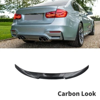 Carbon Look Rear Trunk Spoiler Wing For 2012-2018 BMW M3 F80 F30 3 Series Sedan Foto 1 de 4