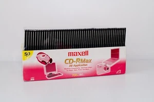 Neuf 50 pièces Maxell CD-RMAX 700 Mo 80 minutes avec étuis à bijoux et étiquettes - Photo 1/3