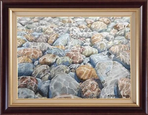 Original Giclee Artwork Print SEA STONE under WATER Landscape Laguna Beach 8х12" - Picture 1 of 18